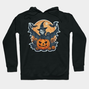 witch skull Halloween Hoodie